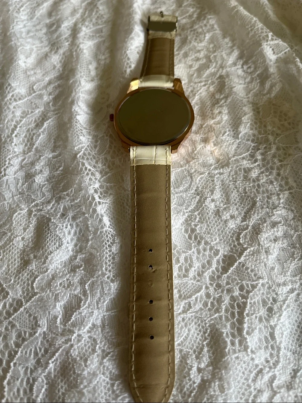 Gerryda Rose Gold Crystal Women’s Watch with White Strap